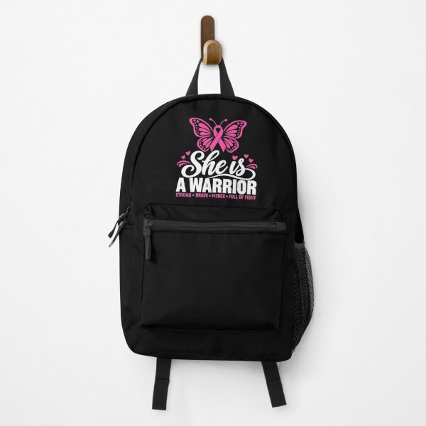 Item preview, She is A Warrior Brave Strong Butterfly Pink Ribbon Breast Cancer Awareness designed and sold by clothesy7.