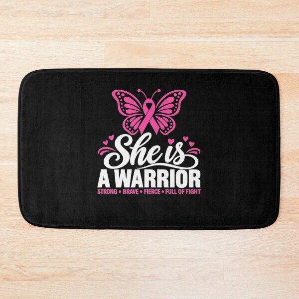 Item preview, She is A Warrior Brave Strong Butterfly Pink Ribbon Breast Cancer Awareness designed and sold by clothesy7.
