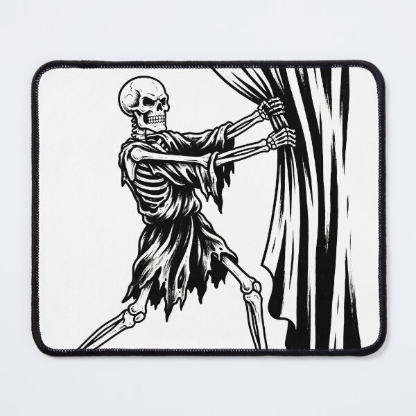 Item preview, Skeleton Pulling Stage Curtain Theater Gothic Heavy Ink Graphic designed and sold by MisteryDesigner.