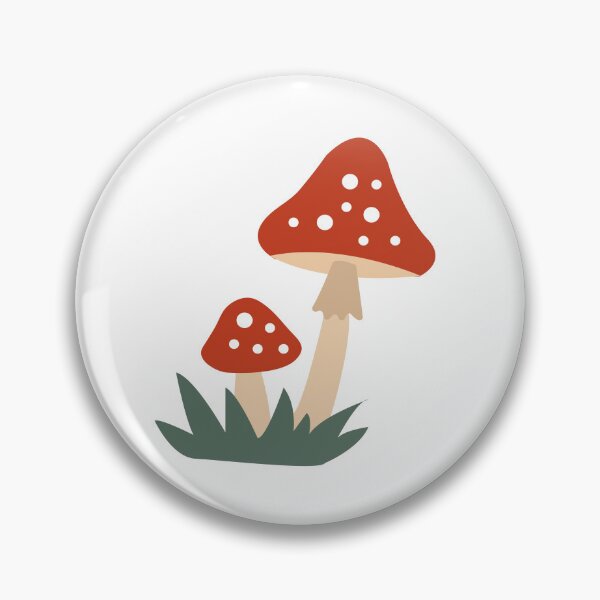 Item preview, Cute Red Amanita Mushrooms in Grass Nursery Vector Sticker designed and sold by ElenMart.