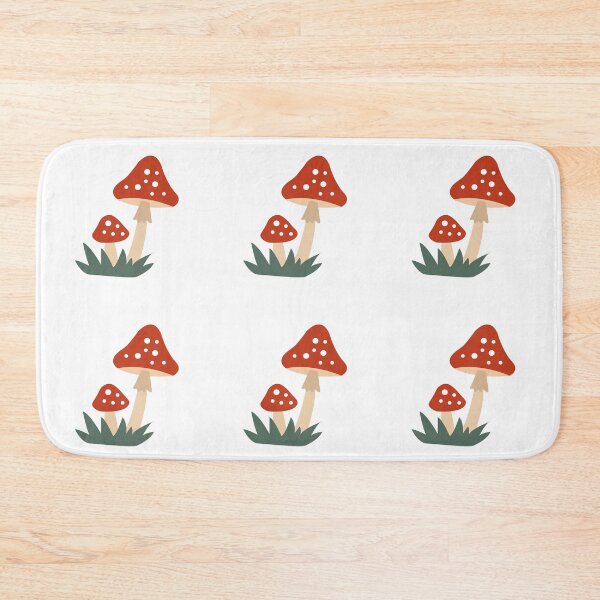 Item preview, Cute Red Amanita Mushrooms in Grass Nursery Vector Sticker designed and sold by ElenMart.
