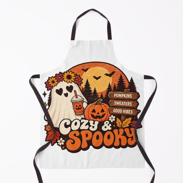 Item preview, Cozy & Spooky Halloween Shirt – Cute Vintage Ghost Pumpkin Autumn T-Shirt designed and sold by LoupeRout.
