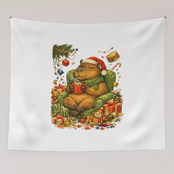 Item preview, Cozy Christmas Chaos Funny Retro Calm Capybara Gift designed and sold by Artycom.