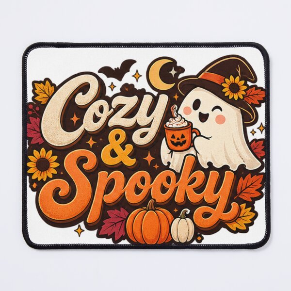 Item preview, Cozy & Spooky Halloween Shirt – Cute Vintage Ghost Pumpkin Autumn T-Shirt designed and sold by LoupeRout.