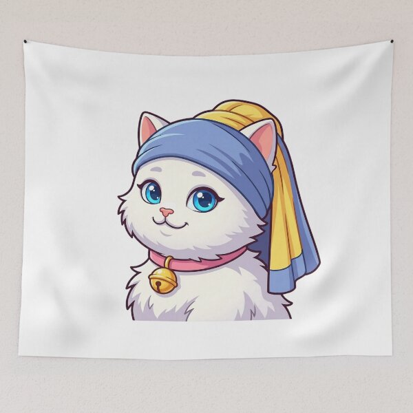 Item preview, Smilla as Girl with a Pearl Earring – Cute Cat Art designed and sold by 1smillaundfiete.