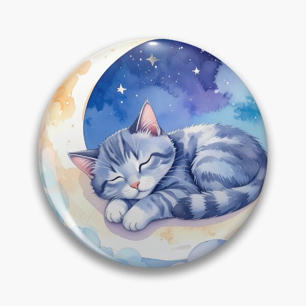Item preview, Sleeping Cat on Crescent Moon designed and sold by BetweenForms.