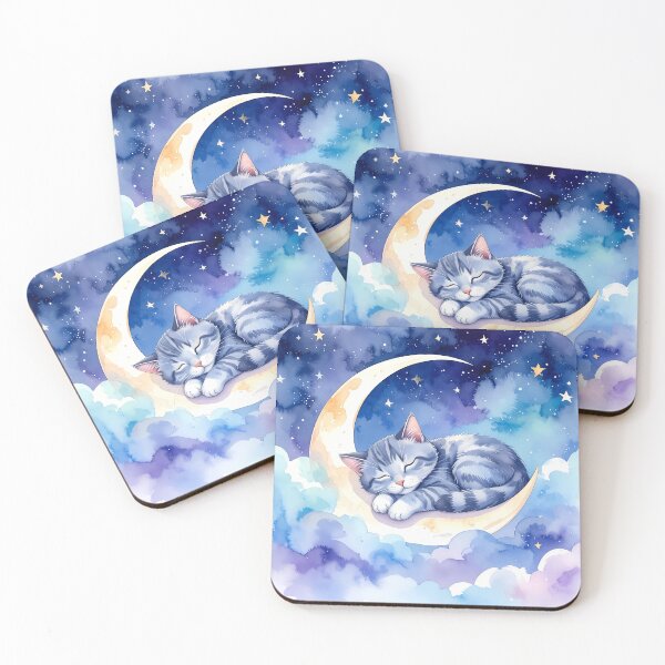 Item preview, Sleeping Cat on Crescent Moon designed and sold by BetweenForms.