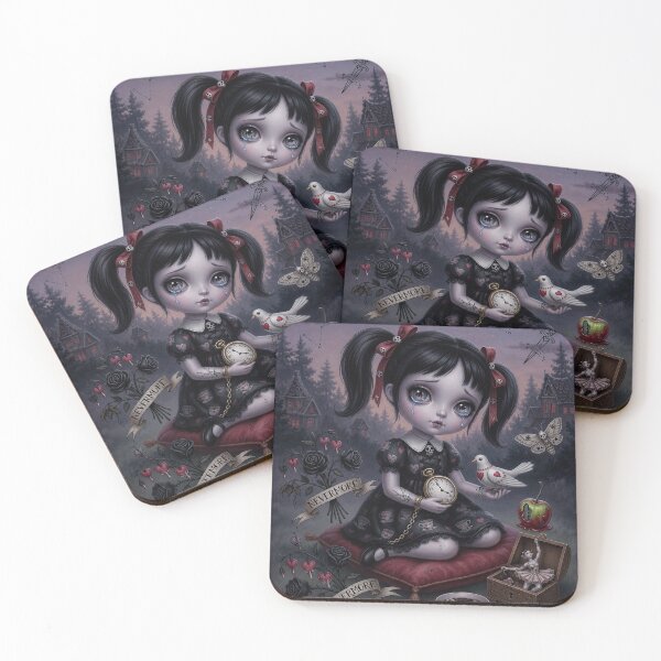Item preview, Nevermore – Pop Surrealism Art, Gothic Cute Girl, Dark Whimsical Illustration designed and sold by Piagor.