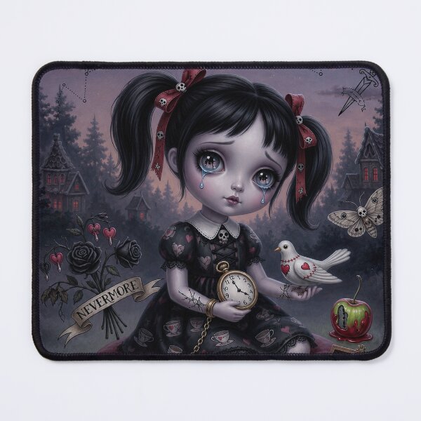 Item preview, Nevermore – Pop Surrealism Art, Gothic Cute Girl, Dark Whimsical Illustration designed and sold by Piagor.