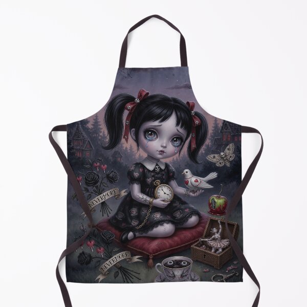 Item preview, Nevermore – Pop Surrealism Art, Gothic Cute Girl, Dark Whimsical Illustration designed and sold by Piagor.