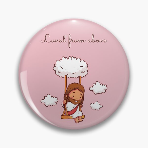 Item preview, Loved From Above Jesus Art - Cute Kawaii Pink sky Illustration designed and sold by Dany and Dom.