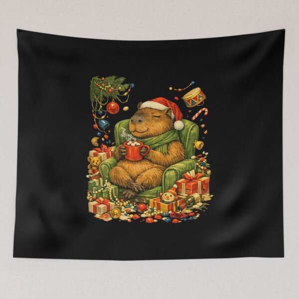 Item preview, Cozy Christmas Chaos Funny Retro Calm Capybara Gift designed and sold by Artycom.