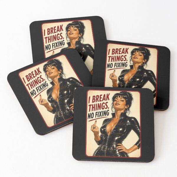 Item preview, I Break Things, No Fixing – Retro Bad Girl Pinup designed and sold by obstinator.