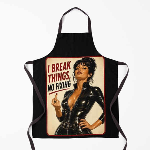 Item preview, I Break Things, No Fixing – Retro Bad Girl Pinup designed and sold by obstinator.