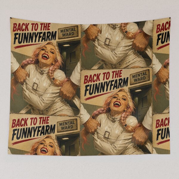 Item preview, Back to the Funny Farm – Retro Asylum Pinup designed and sold by obstinator.