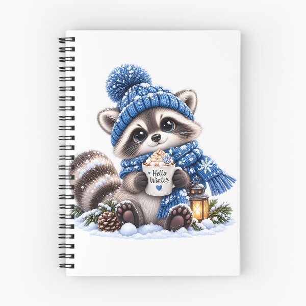 Item preview, Cute Winter Raccoon with Hot Cocoa designed and sold by TinyWeird.
