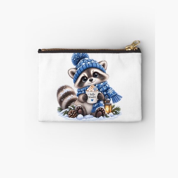 Item preview, Cute Winter Raccoon with Hot Cocoa designed and sold by TinyWeird.