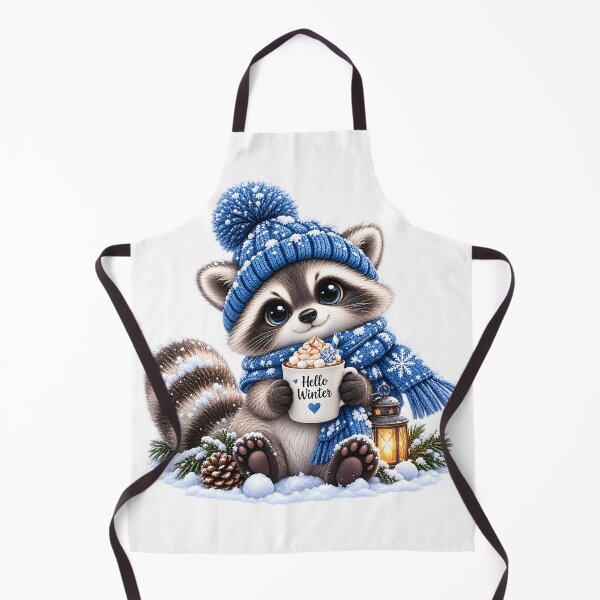 Item preview, Cute Winter Raccoon with Hot Cocoa designed and sold by TinyWeird.
