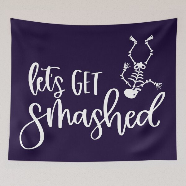 Item preview, Let's Get Smashed Halloween Celebration Print (White) designed and sold by ToluaPrints.