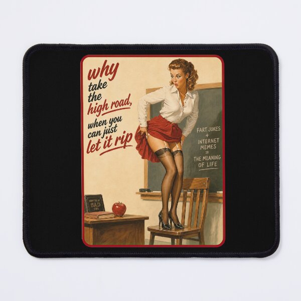 Item preview, Why Take the High Road – Retro Sarcasm Pinup designed and sold by obstinator.