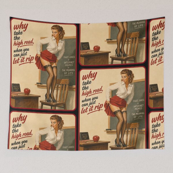 Item preview, Why Take the High Road – Retro Sarcasm Pinup designed and sold by obstinator.