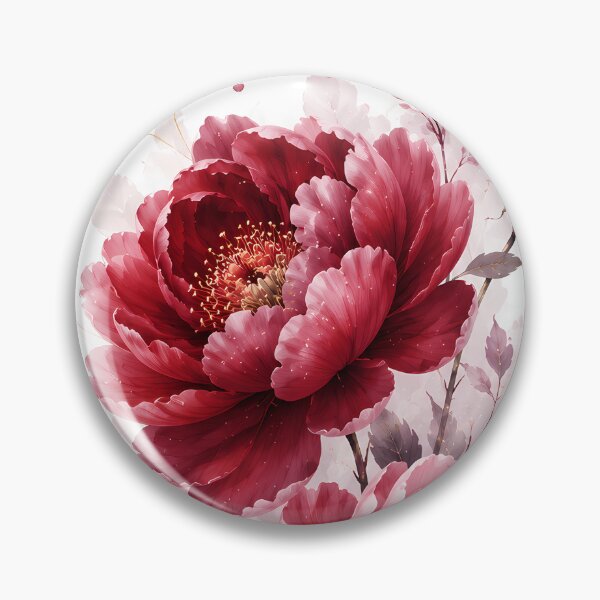 Item preview, Red and Pink Watercolor Flowers – Romantic Peony and Rose Floral Art designed and sold by ManJiangHong.