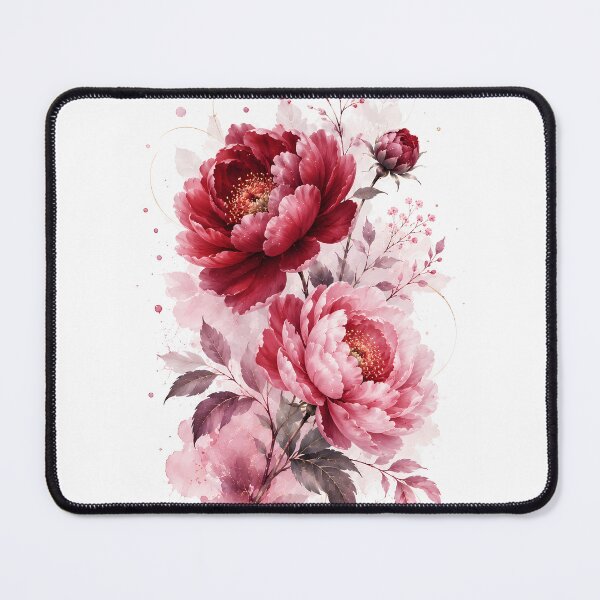 Item preview, Red and Pink Watercolor Flowers – Romantic Peony and Rose Floral Art designed and sold by ManJiangHong.
