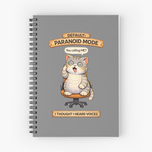 Item preview, Funny Cat Default PARANOID Mode Cat Humor Adulting Survival Meme designed and sold by Mindworx21.