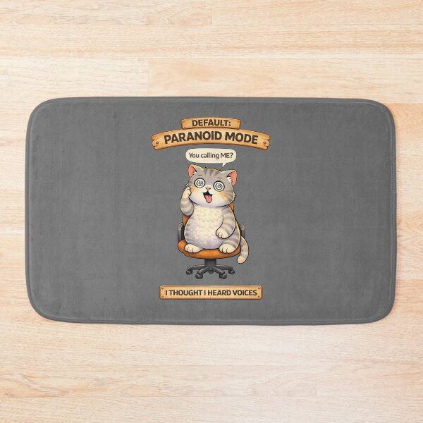 Item preview, Funny Cat Default PARANOID Mode Cat Humor Adulting Survival Meme designed and sold by Mindworx21.