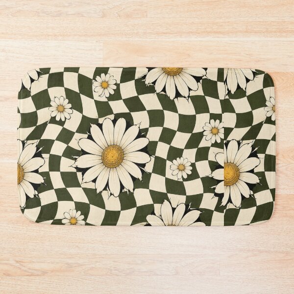 Item preview, Retro Daisies on a Wavy Checkerboard designed and sold by Side Quest Co..