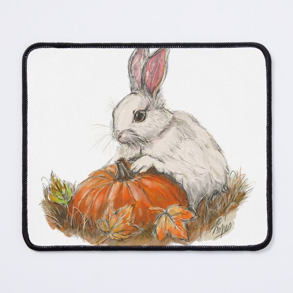 Item preview, Cozy Fall Bunny with Pumpkin designed and sold by hopenoli_art.