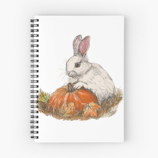 Item preview, Cozy Fall Bunny with Pumpkin designed and sold by hopenoli_art.