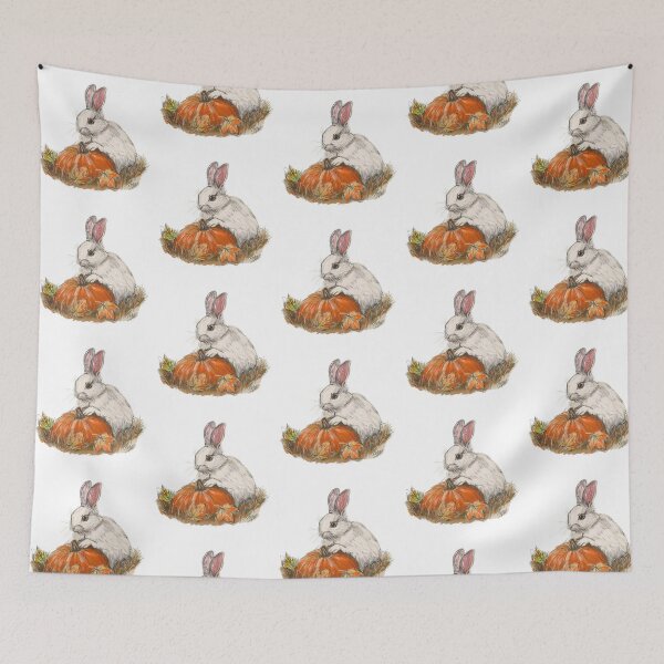 Item preview, Cozy Fall Bunny with Pumpkin designed and sold by hopenoli_art.