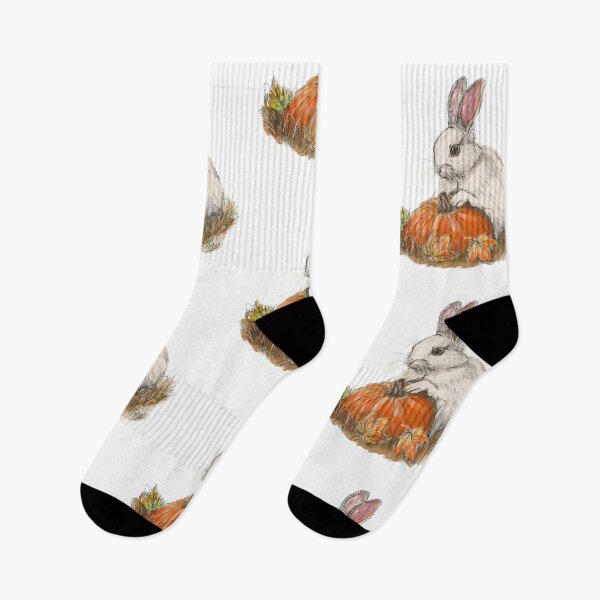 Item preview, Cozy Fall Bunny with Pumpkin designed and sold by hopenoli_art.