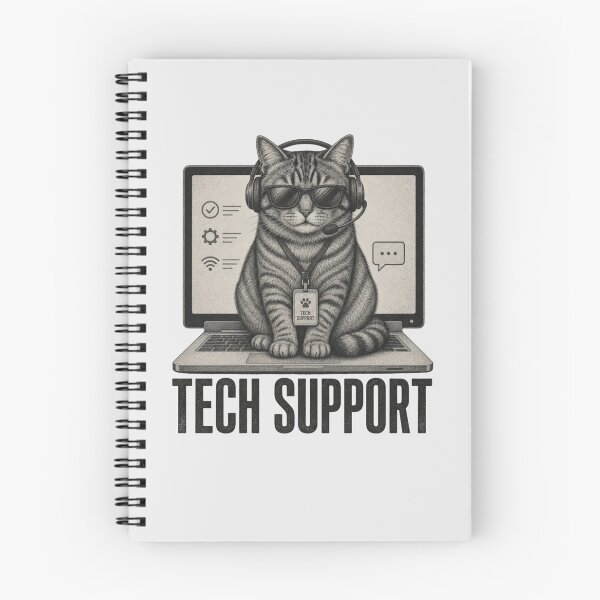 Item preview, Tech Support Funny Cat Sitting On Laptop Computer designed and sold by Clairenity Studio.