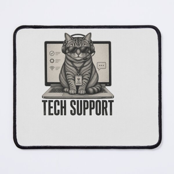 Item preview, Tech Support Funny Cat Sitting On Laptop Computer designed and sold by Clairenity Studio.