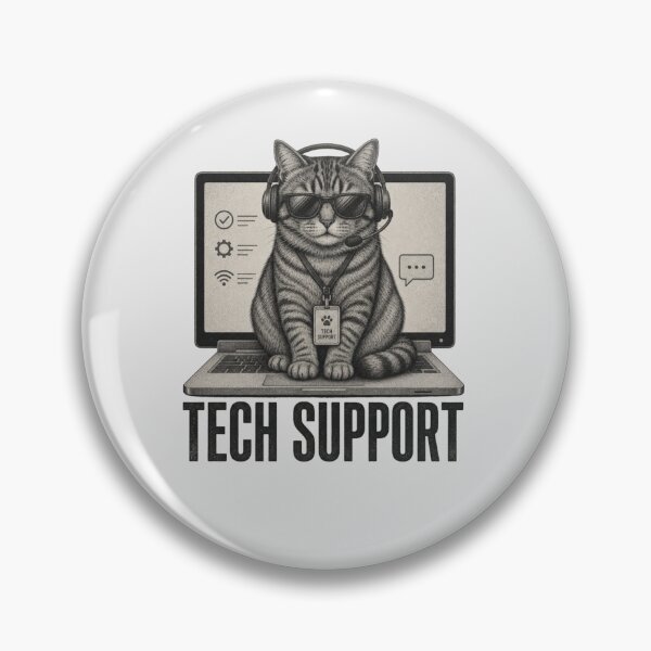 Item preview, Tech Support Funny Cat Sitting On Laptop Computer designed and sold by Clairenity Studio.