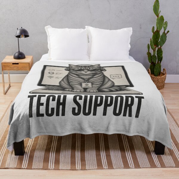 Item preview, Tech Support Funny Cat Sitting On Laptop Computer designed and sold by Clairenity Studio.