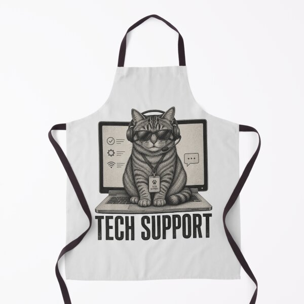 Item preview, Tech Support Funny Cat Sitting On Laptop Computer designed and sold by Clairenity Studio.