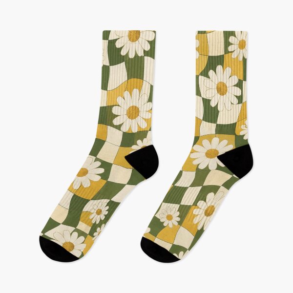 Item preview, Retro Daisy Wavy Checkerboard designed and sold by Side Quest Co..