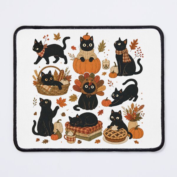 Item preview, Thanksgiving Cat Retro Black Cat Cozy Season designed and sold by LandFinStudio.