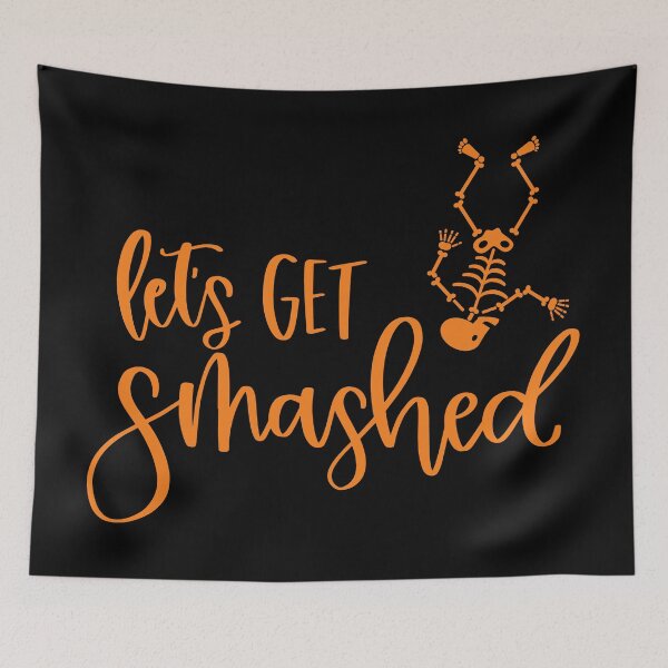 Item preview, Let's Get Smashed Halloween Celebration Print (Orange) designed and sold by ToluaPrints.