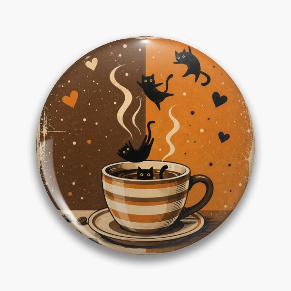 Item preview, Coffee and Cats Vintage Black Cat Art designed and sold by littlepiptales.