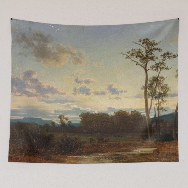 Item preview, A River Landscape at Sunset designed and sold by SharonTheFirst.