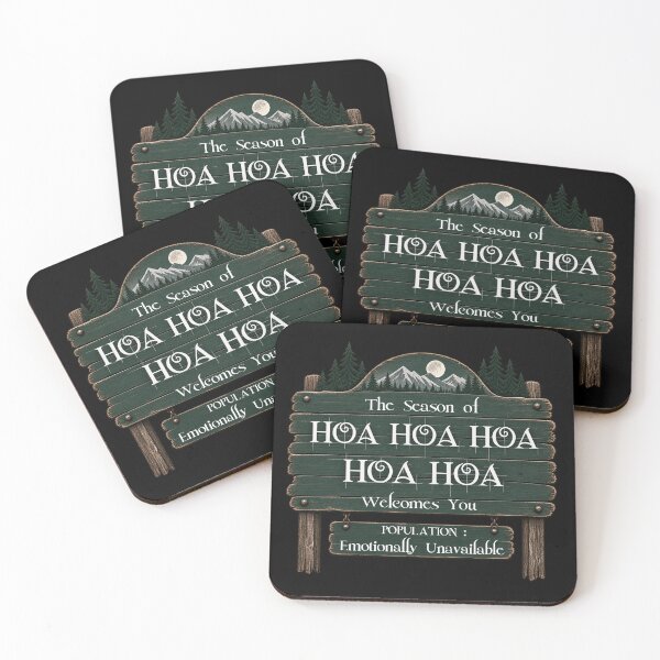 Item preview, Hoa Hoa Hoa Season Christmas Welcome Sign, Cozy Pacific Northwest designed and sold by DoodleDooArt.