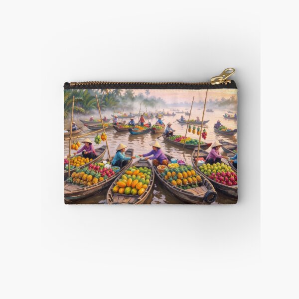 Item preview, Mekong Delta Floating Market at Dawn designed and sold by RedPeaStudio.