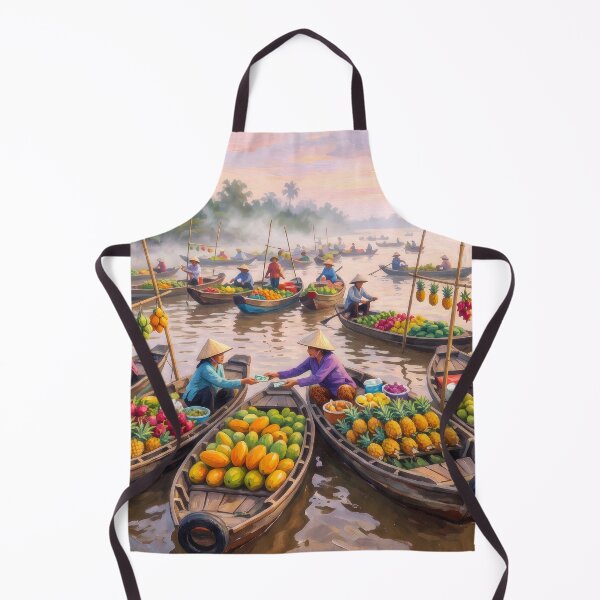 Item preview, Mekong Delta Floating Market at Dawn designed and sold by RedPeaStudio.