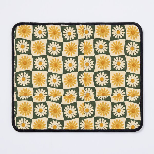 Item preview, Wavy Vintage Daisy Checkerboard designed and sold by Side Quest Co..