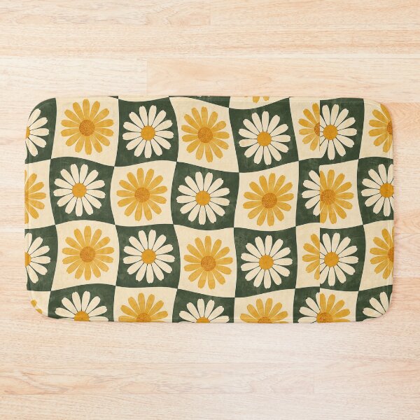 Item preview, Wavy Vintage Daisy Checkerboard designed and sold by Side Quest Co..