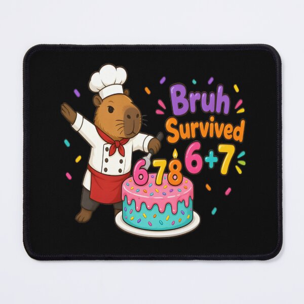 Item preview, Bruh I Survived 6 Plus 7 Disco Capybara Art designed and sold by DailySparks.